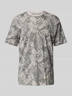 Koszulki męskie - T-shirt z prążkowanym, okrągłym dekoltem model ‘PERRY’ - miniaturka - grafika 1