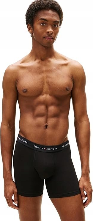 TOMMY HILFIGER CZARNE BOKSERKI MĘSKIE Z BAWEŁNY 3-PACK L 6BA