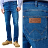 Spodnie męskie - Wrangler GREENSBORO Blue Jam FREE 2 STRETCH PROSTE SPODNIE JEANSOWE W38 L32 - miniaturka - grafika 1