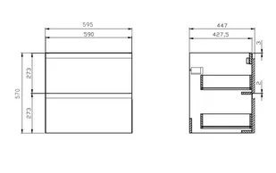 Szafka Pod Umywalkę 60 Cersanit Moduo S590-009-Dsm - Szafki łazienkowe - miniaturka - grafika 1