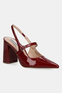 Steve Madden czółenka Maegan kolor bordowy na słupku z odkrytą piętą 11003885 - Czółenka - miniaturka - grafika 1