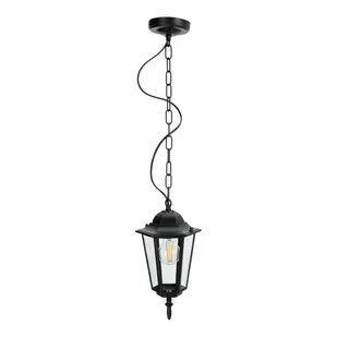 Lampa ogrodowa WISZĄCA czarna ZEWNĘTRZNA latarnia IP54 stylowa E27 - Lampy ogrodowe - miniaturka - grafika 1