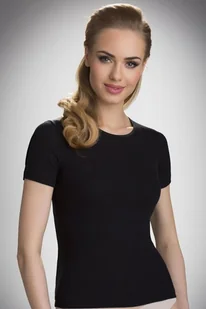 Damska koszulka bawełniana Natasza czarna 3XL - Bielizna nocna - miniaturka - grafika 1