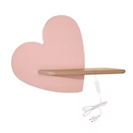 Lampy ścienne - Candellux Kinkiet LED 5W lampka dziecka półka serce różowe Heart 21-84569 - miniaturka - grafika 1