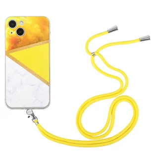 König Design Etui kompatybilne z Apple iPhone 13 Plastikowe etui na telefon komórkowy z łańcuszkiem - Etui na telefon komórkowy Żółte - Etui i futerały do telefonów - miniaturka - grafika 1