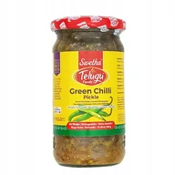 Pasztet i przetwory mięsne - Marynowane zielone chilli Green Chilli Pickle Telugu 300g - miniaturka - grafika 1