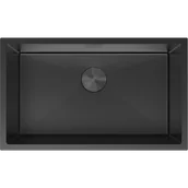 Zlewozmywaki - Mexen Trixo zlewozmywak stalowy 1-komorowy 750 x 440 mm, czarny - 6415751000-70 - miniaturka - grafika 1