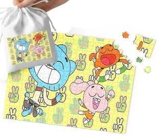 PUZZLE - GUMBALL WZORY Z BAJEK I GIER PREZENT DLA DZIECI 24el + WORECZEK - Puzzle - miniaturka - grafika 1