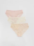 Majtki damskie - Reserved - Koronkowe majtki figi 3 pack - kremowy - miniaturka - grafika 1