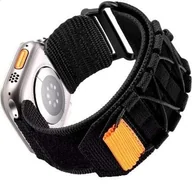 Akcesoria do smartwatchy - opaska pasek bransoleta NYLON LINE APPLE Watch 1/2/3/4/5/6/7/8/9/10/Ultra 1/2/SE 42/44/45/46/49mm czarny - miniaturka - grafika 1
