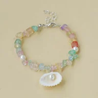 Bransoletki - Kolorowa Bransoletka Perła Muszle Kamienie Ręcznie Robiona Summer Shells - miniaturka - grafika 1