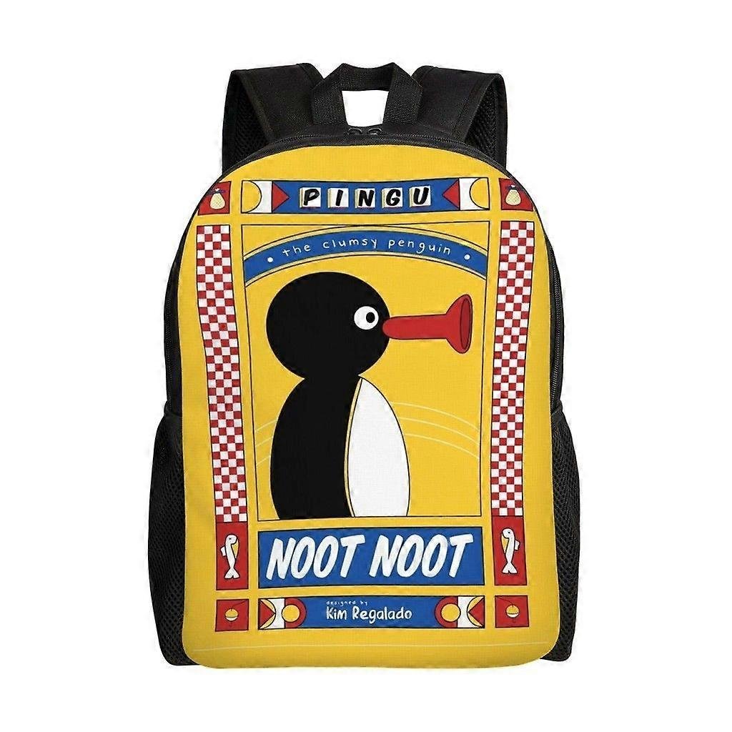 Wszechstronny plecak Pingu Zmywalny plecak szkolny w stylu casual Modna torba na komputer z tkaniny Oxford Unisex-hjka3105