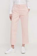 Spodnie damskie - Tommy Hilfiger spodnie damskie kolor różowy proste high waist - miniaturka - grafika 1