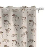 Zasłony - Zasłona AUTUMN wzór AT15 | sarenki na beżowym tle 150 x 230 cm tkanina zaciemniająca - miniaturka - grafika 1