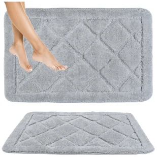 DYWANIK ŁAZIENKOWY SZARY ANTYPOŚLIZGOWY MIĘKKI 40x60CM MOŻNA PRAĆ - Dywaniki łazienkowe - miniaturka - grafika 1