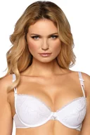 Biustonosze - Biustonosz Push Up Koronkowy Odpinane Ramiączka Wyjmowane Wkładki Biały 80C - miniaturka - grafika 1