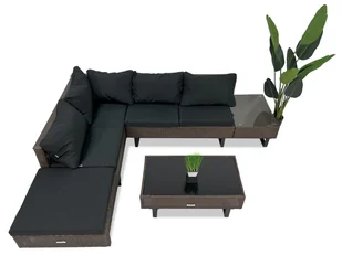Zestaw mebli ogrodowych technorattan Just Relax Lounge Loft brązowy 3 el. - Meble ogrodowe - miniaturka - grafika 1