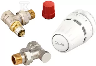 Zestaw termostatyczny Danfoss z głowicą Regus RA nakrętka +RA-N+RLV-S 15 kątowy - Akcesoria grzewcze - miniaturka - grafika 1