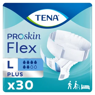 Tena Flex ProSkin, pieluchomajtki, rozmiar L, 83-120 cm, Plus, 30 sztuk - Pieluchy dla dorosłych - miniaturka - grafika 1