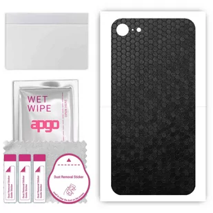 Folia naklejka skórka strukturalna na TYŁ do Apple iPhone SE (2020) -  Plaster Miodu Czarny - apgo SKINS - Szkła hartowane na telefon - miniaturka - grafika 1