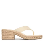 Klapki i japonki damskie - Klapki Calvin Klein Block Heel Espa 50 Thong Lth HW0HW02902 Beżowy - miniaturka - grafika 1