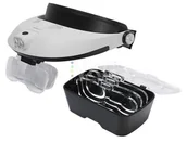 Mikroskopy i lupy - LUPA NAGŁOWNA Z 2x LED pecyzyjna szkła w zestawie ZWY - miniaturka - grafika 1