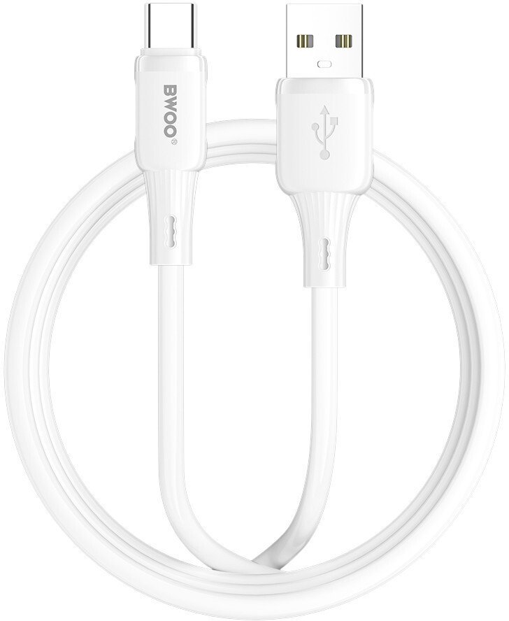 BWOO kabel 3A silikonowy X329C USB - USB-C 3A 1m biały