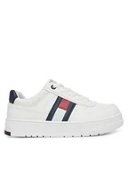 Buty dla chłopców - Tommy Hilfiger Sneakersy Flag Low Cut Velcro Sneaker T3X9-33859-1355 M Biały - miniaturka - grafika 1