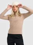 Bluzy damskie - 4F Bielizna termiczna polarowa (góra) damska - brązowa XXL - miniaturka - grafika 1