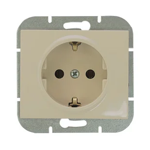 Abex Gniazdo pojedyncze z/u SCHUKO ONYX - beżowy - Gniazdka elektryczne - miniaturka - grafika 1