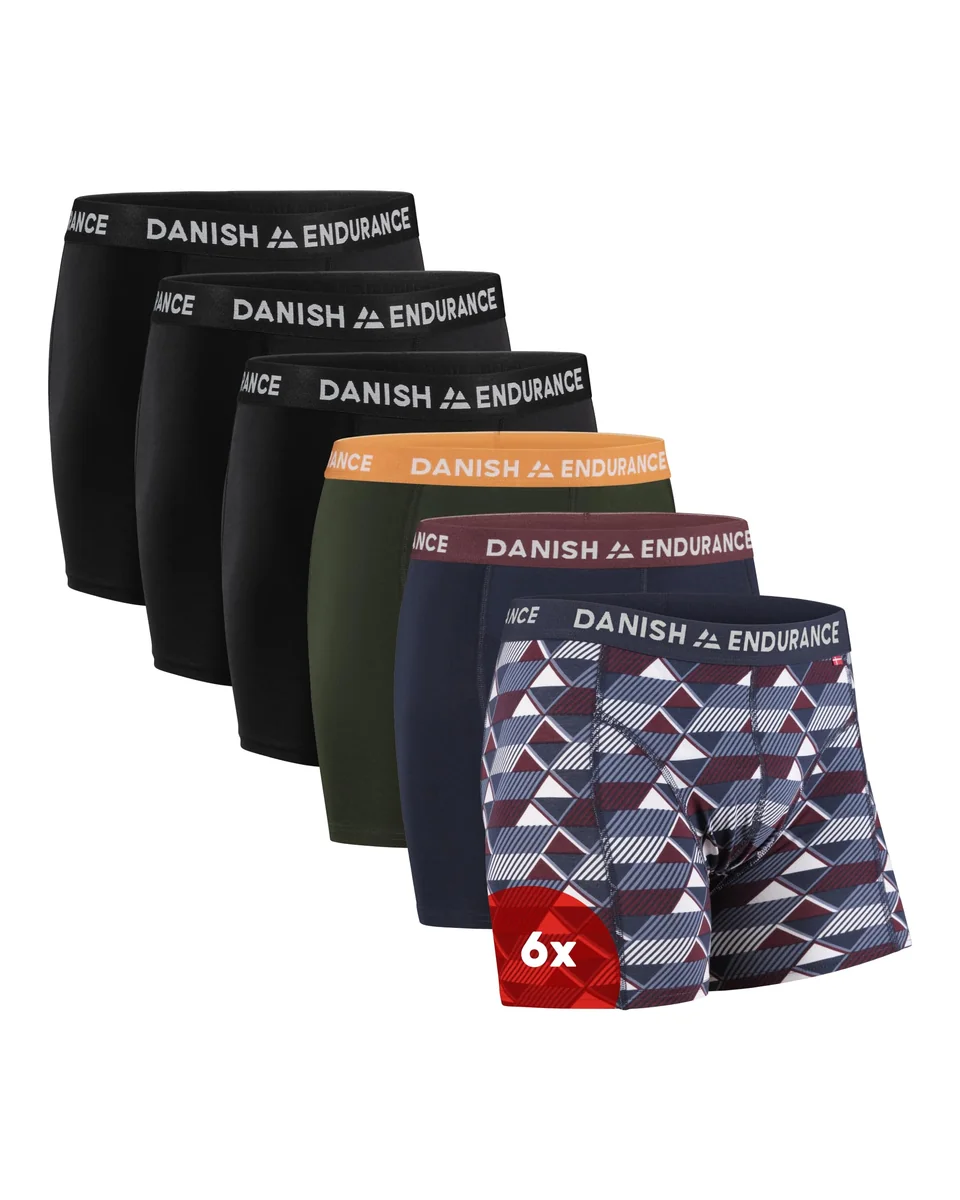 DANISH ENDURANCE 6-PACK Bokserki Męskie Bawełniane 95%, Wygodna Bielizna Premium, Gwarancja Antydziurkowa