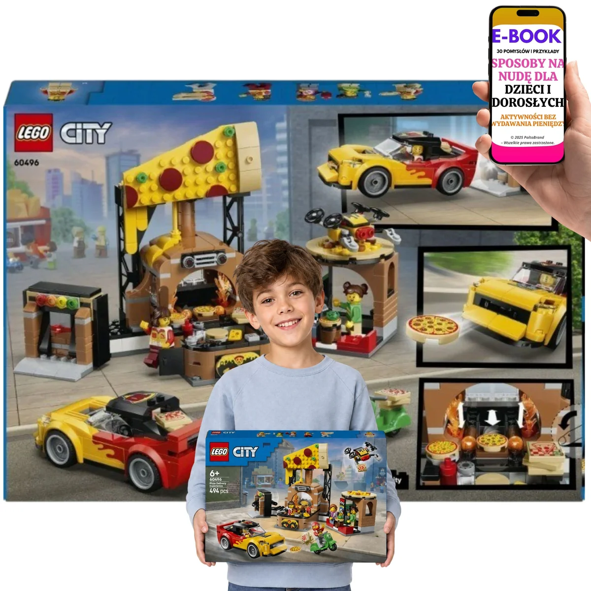 LEGO CITY Dostawa pizzy z pojazdami 6 lat+ 60496