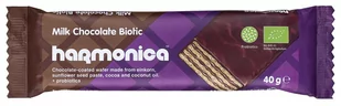 HARMONICA WAFELEK Z KREMEM MLECZNO - KAKAOWYM W POLEWIE Z MLECZNEJ CZEKOLADY Z PROBIOTYKAMI BIO 40 g - - Ciastka - miniaturka - grafika 1