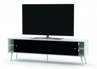 Drewniana Szafka Rtv W Stylu Retro Sonorous  Rtra-180-Wht-Blk  Szerokość 180Cm - Szafki RTV - miniaturka - grafika 1