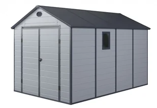 G21 domek ogrodowy PAH 882 241 × 366 cm plastikowy jasnoszary - Altany ogrodowe - miniaturka - grafika 1