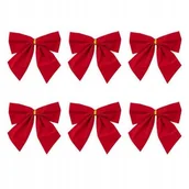 Bombki - Kokardy kokardki na choinkę dekoracyjne czerwone matowe komplet 12 sztuk - miniaturka - grafika 1