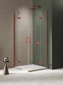 Kabiny prysznicowe - Kabina prysznicowa drzwi podwójne kolor miedź szczotkowana 100x80 cm K-4660 New Trendy Nesta Copper Brushed - miniaturka - grafika 1