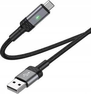 Borofone Kabel BU30 Lynk Smart power-off - USB na Micro USB - 2,4A 1,2 metra czarny - Kable USB - miniaturka - grafika 1
