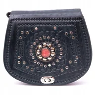 Torebki damskie - Torebka Damska Listonoszka Na Ramię Skórzana Orientalna Etniczna Z Maroko - miniaturka - grafika 1