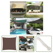 Parasole ogrodowe - The Living Store Kwadratowy żagiel ogrodowy - tkanina Oxford - 4x4 m - brązowy - Żagiel Ogrodowy - miniaturka - grafika 1