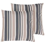 Poduszki ogrodowe - Beliani Zestaw 2 poduszek ogrodowych w paski 40 x 40 cm niebiesko-beżowy - miniaturka - grafika 1