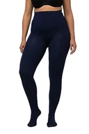 Rajstopy - Ulla Popken Damskie rajstopy termiczne, niebieski (nachtblau), 56-58 - miniaturka - grafika 1