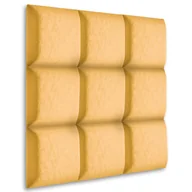 Meble modułowe i akcesoria - Muralo, Panel tapicerowany ścienny, Kwadrat, Żółty welur, 30x30 cm - miniaturka - grafika 1