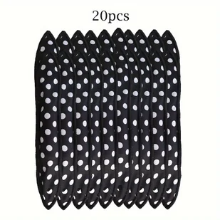 TEMU 10 Sztuk/20 Sztuk/30 Sztuk Elastyczne Lokówki Do Włosów Kręcenie Włosów Rolki Do Spania Polka Dot Drukowane Lokówki Do Włosów DIY Akcesoria Do - Wałki do włosów - miniaturka - grafika 1