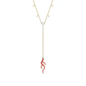 Naszyjniki - Swarovski, Shell w kształcie litery Y, czerwony - miniaturka - grafika 1