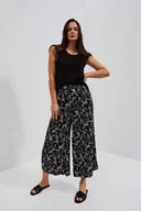 Spodnie damskie - Spodnie z nadrukiem kwiatów-XS - miniaturka - grafika 1