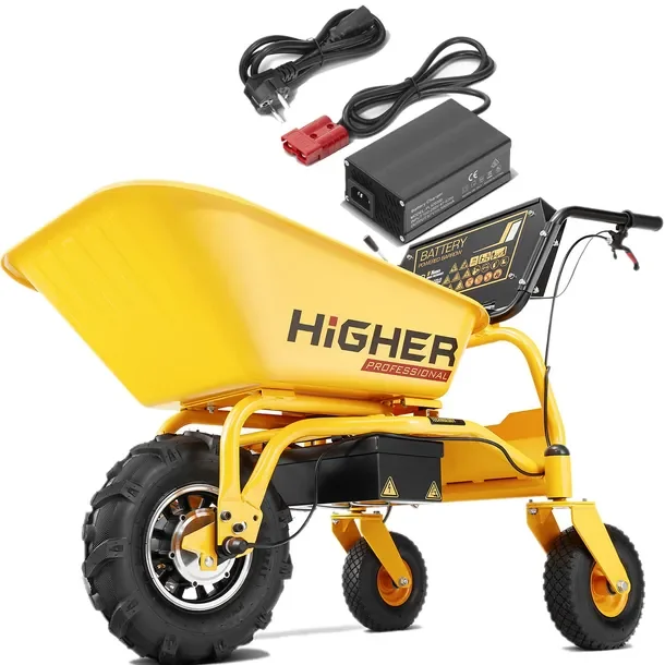 HIGHER Taczka budowlana wozidło ogrodowa elektryczna 500W 150kg 120L 48V