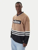 Koszulki męskie - adidas Longsleeve JY0251 Beżowy Loose Fit - miniaturka - grafika 1