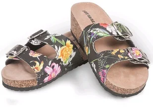 WYGODNE KLAPKI W KWIATY NA KOTURNIE BUTY 36 - Klapki i japonki damskie - miniaturka - grafika 1