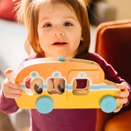 Zabawki sensoryczne - ﻿MELISSA DOUG Autko Autobus z krążkami Go Tots - miniaturka - grafika 1